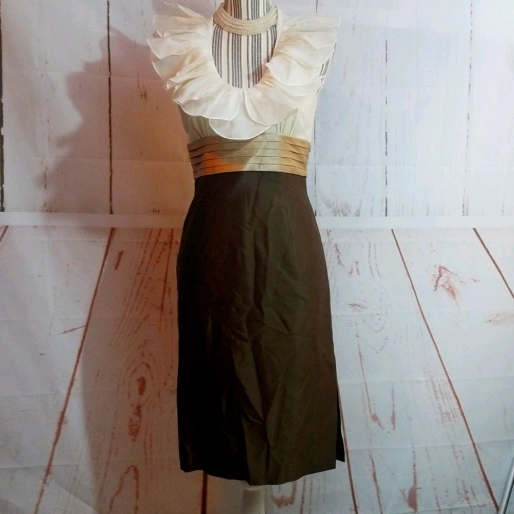 Escada ruffled neckline halter dress size 4